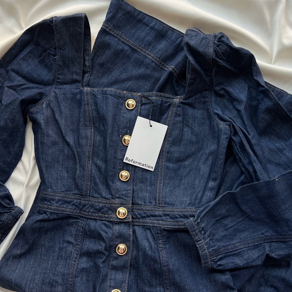 NWT REFORMATION Celeste Denim Maxi Dress 🍸🚕 - Picture 4 of 6